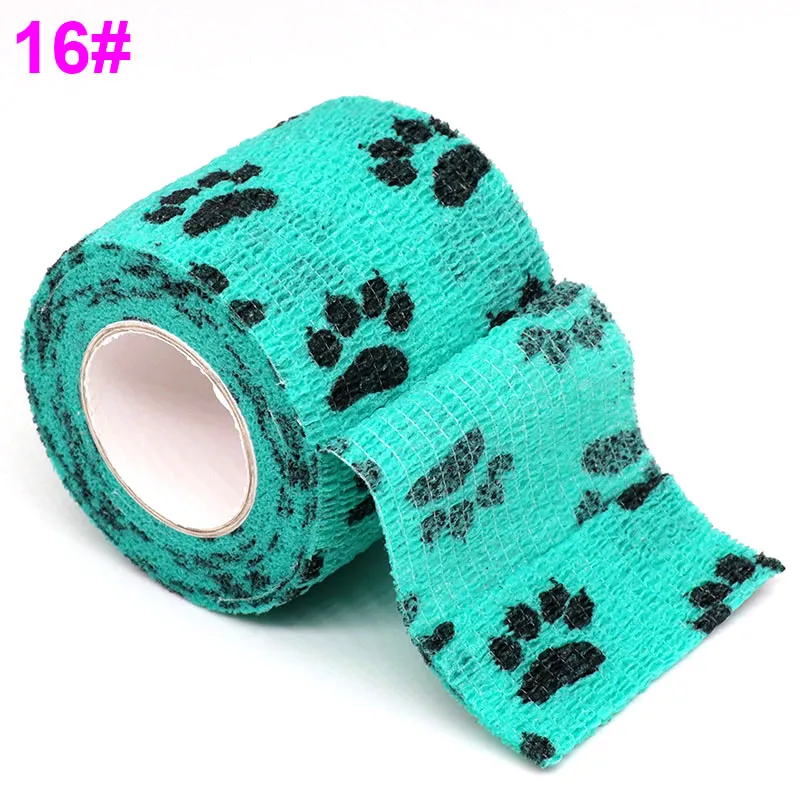 Dog claw Lake Green 4,5 м самоклеящаяся лента, медицинская терапия, эластичный бинт, защита колена, 1 шт., Спортивная, цветная, с принтом, для пальцев, суставов, ПЭТ лента - Цвет: Dog claw Lake Green