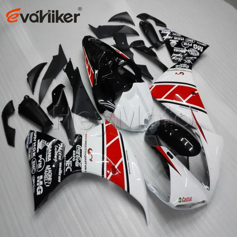 Комплект кузова мотоцикла для YZFR1 2009 2010 2011 белый черный YZF R1 09 10 ABS пластиковые