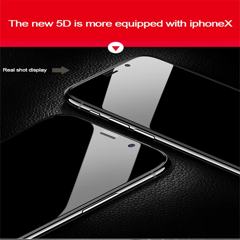 Закаленное стекло 5D с полным покрытием экрана для iPhone 7 6 6S 8 Plus X XS MAX XR | Мобильные