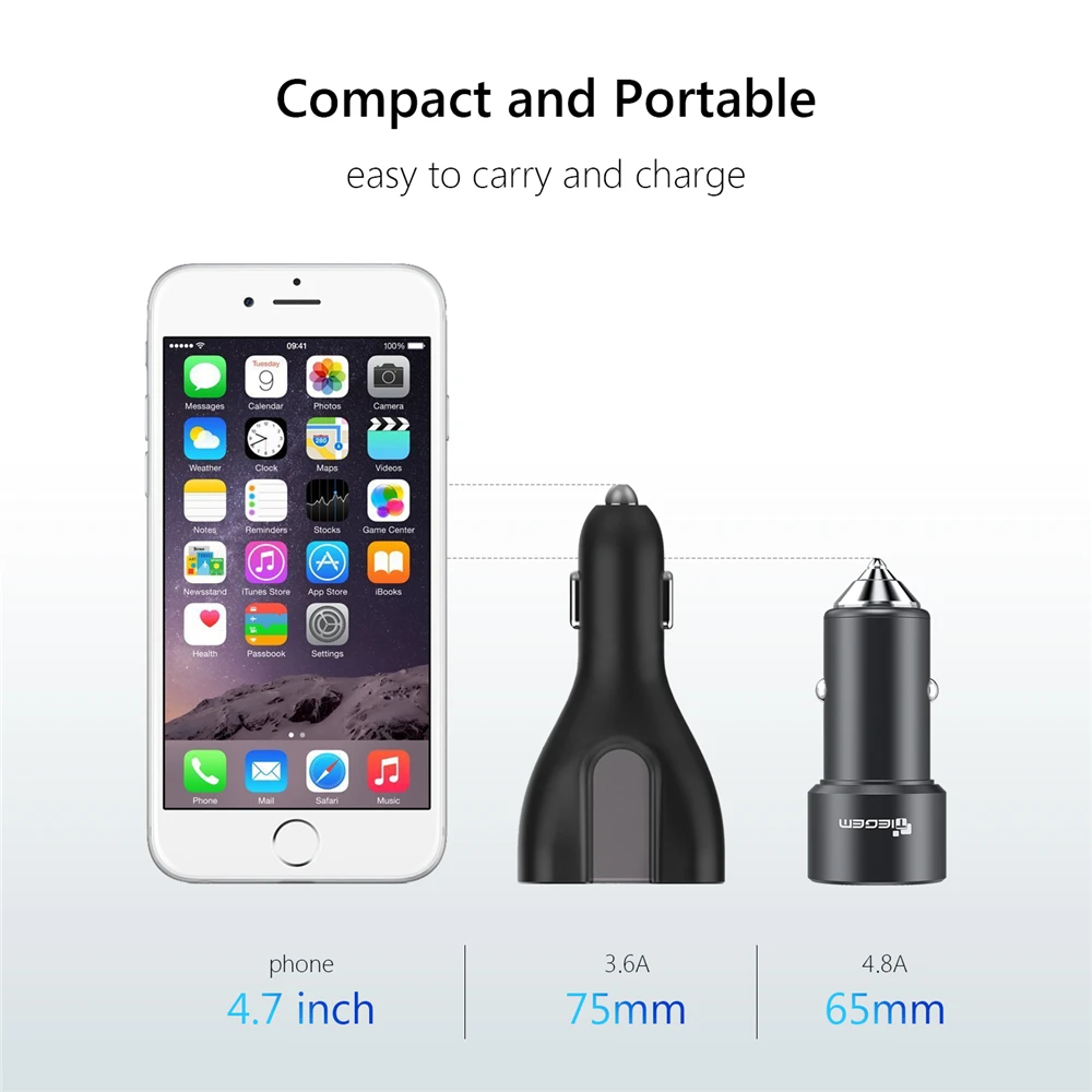 Автомобильное зарядное устройство TIEGEM Dual USB для iPhone, usb type C PD, быстрая зарядка 3,0 QC3.0, автомобильное зарядное устройство для samsung S9, Xiaomi, sony, автомобильное зарядное устройство