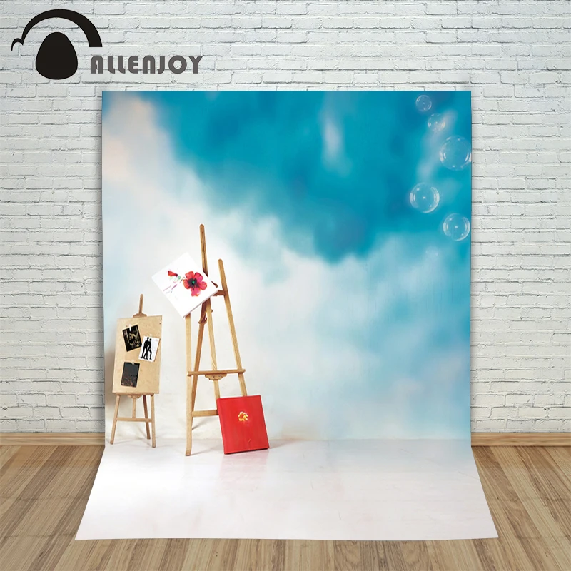 Фон для фотосъемки Allenjoy доска рисования с голубыми пузырями детские фоны фон в