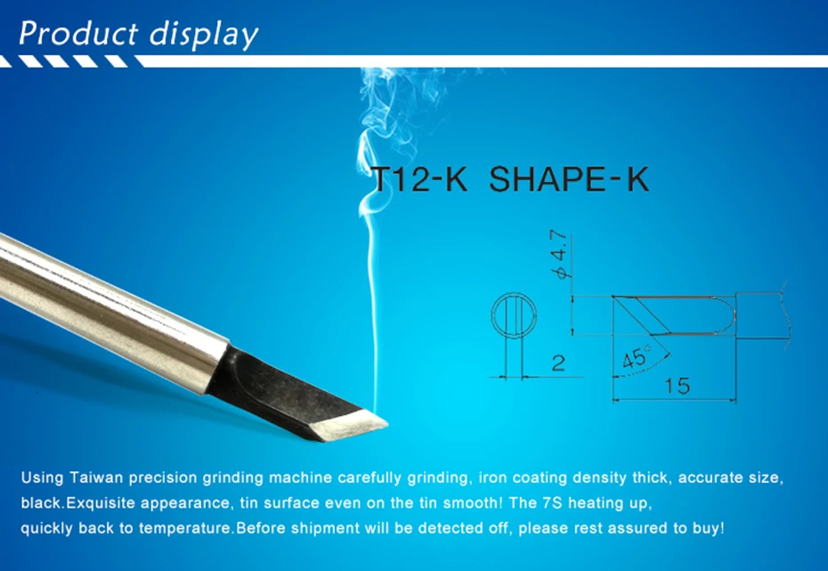 QUICKO XA высококачественный T12-K паяльный наконечник для 951 952 HAKKO T12 паяльная станция 7s инструменты для сварки расплава олова