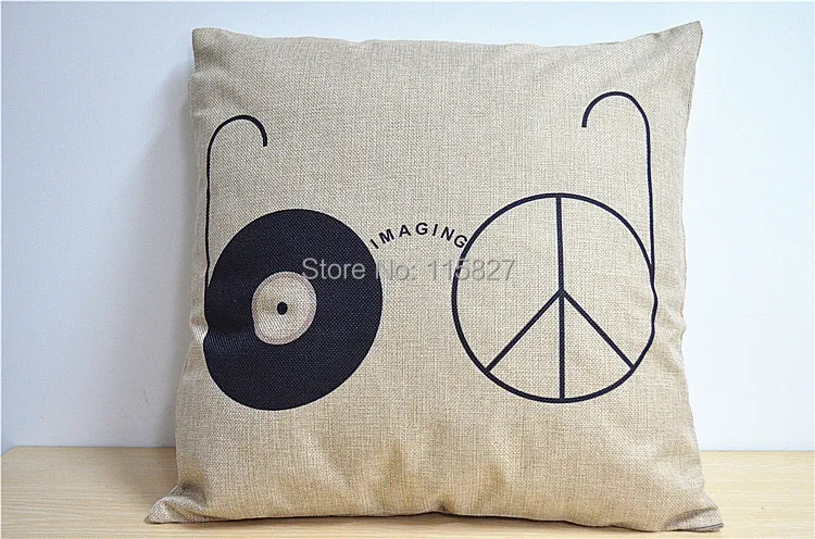 Бесплатная доставка! Легкая изображений рисовать из льна для стула подушки 2