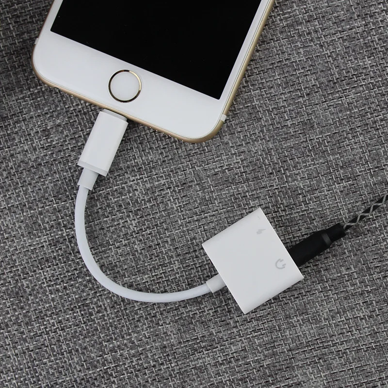 2 в 1 наушников аудио адаптер для Lightning Jack Aux iPhone 7 8 Plus X XS сплиттер конвертер кабель