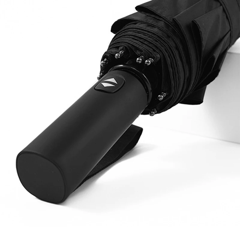 RainandSun Fully Automatic Three Folding Black Coating Umbrella 10 Spokes Strong Windproof For Business Men Women | Дом и сад