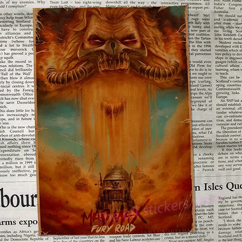 Винтаж плакат Безумный Макс Дорога ярости Том Харди Шарлиз Терон постер фильма