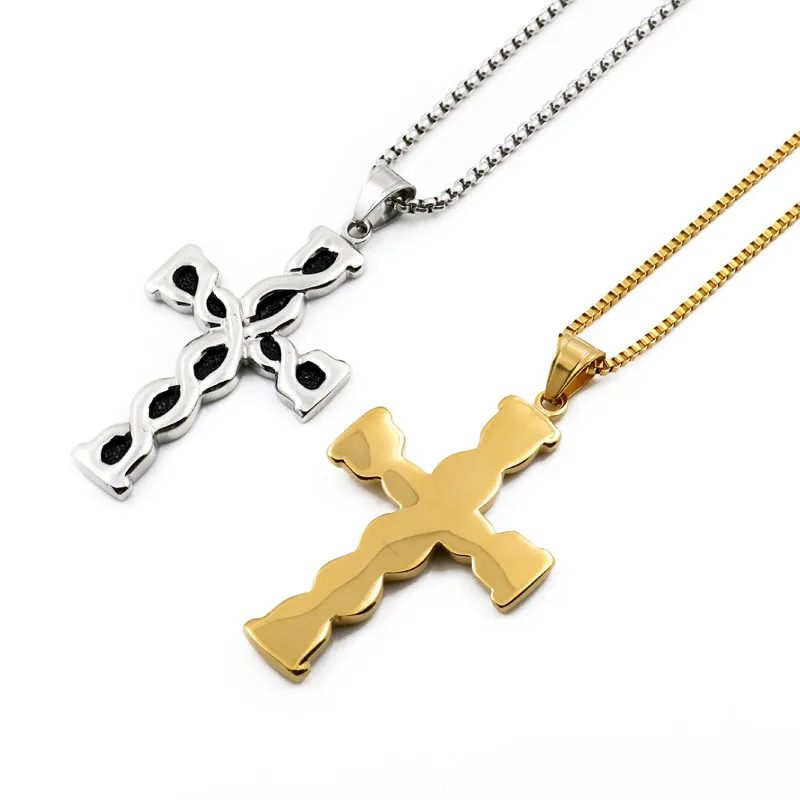 Stianless Стали Золотой Крест Pattern Подвески Ожерелье Аксессуары Ювелирные Изделия