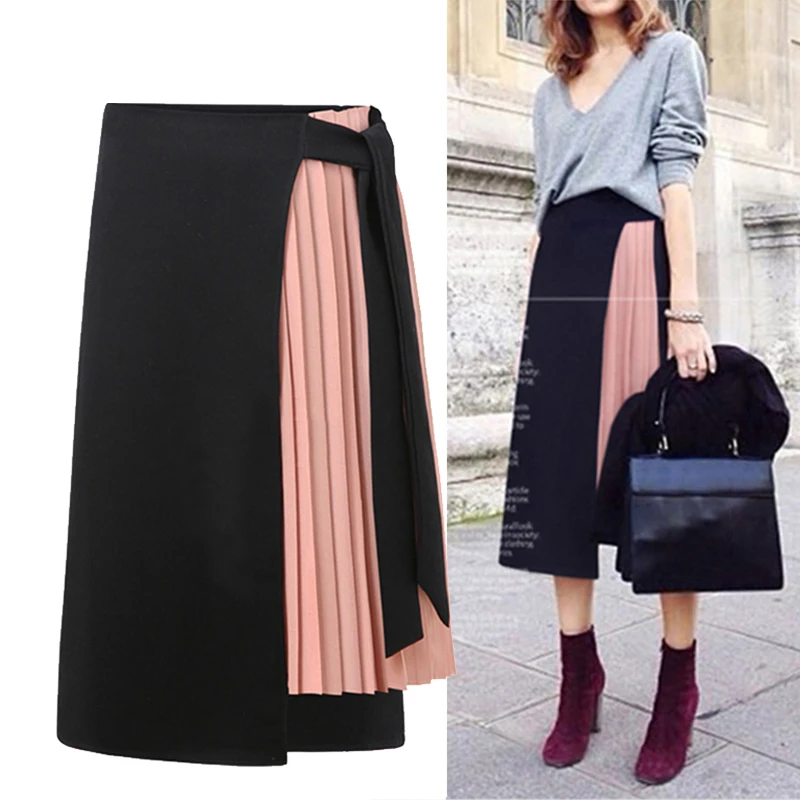 Весенне-летняя женская юбка Повседневная шифоновая Асимметричная из полиэстера