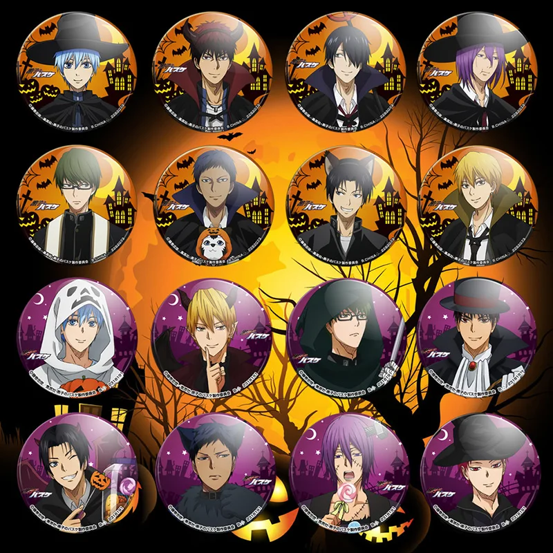 1 шт. 58 мм значок аниме Хэллоуин kuroko без корзины Kagami Takao Midorima Harajuku кнопка значки