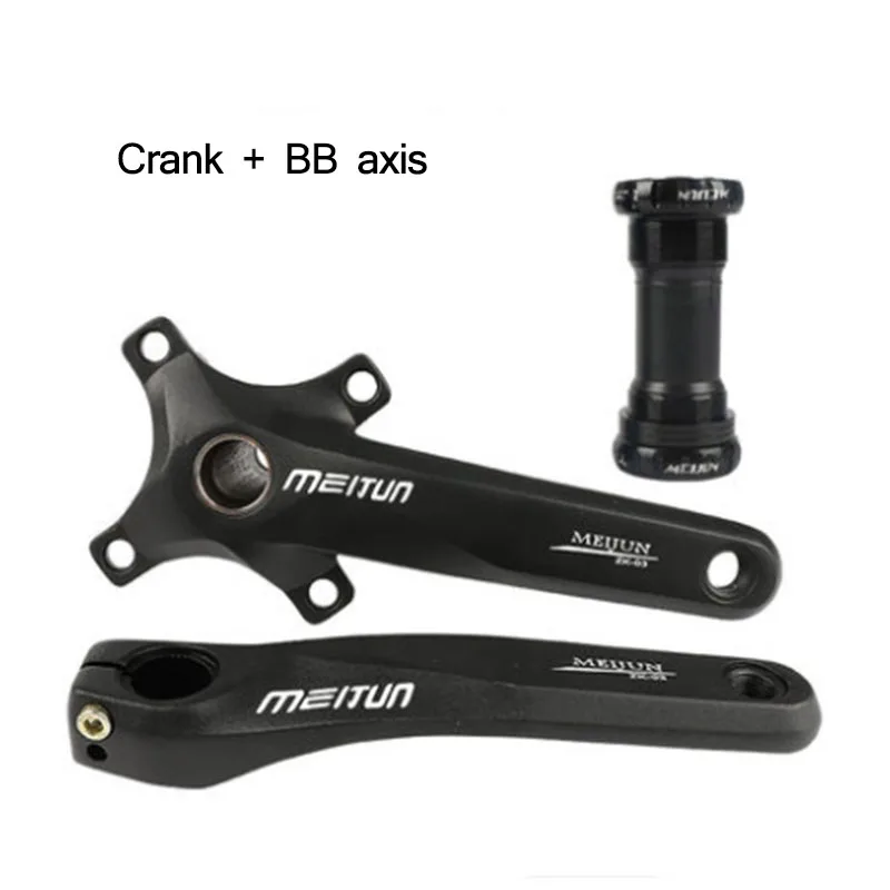 Black crank and axis Meijun горный велосипед, винт из алюминиевого сплава, полый цельный односкоростной звездочка, 36 т зубной диск, велосипедные фитинги BCD104 - Цвет: Black crank and axis