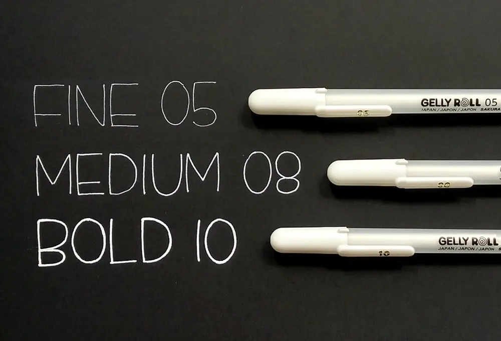 3 шт. Sakura Gelly рулон белых ручек хайлайтеры арт маркер Тонкий Средний Bold 05 08 10 ручка