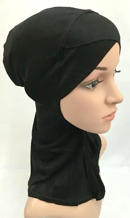 BT038 однотонный черный кроссовер мусульманский ниндзя подшарф |