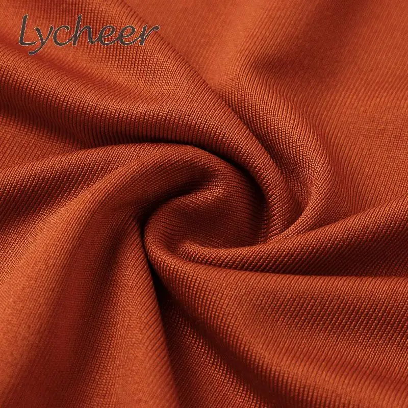 Женское платье с длинным рукавом Lycheer осеннее большого размера плиссированное