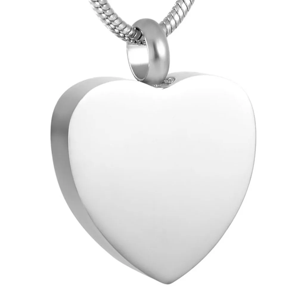 

MJD9095 Engravable Plain Heart Stainless Steel Cremation Necklace & Filling Kit