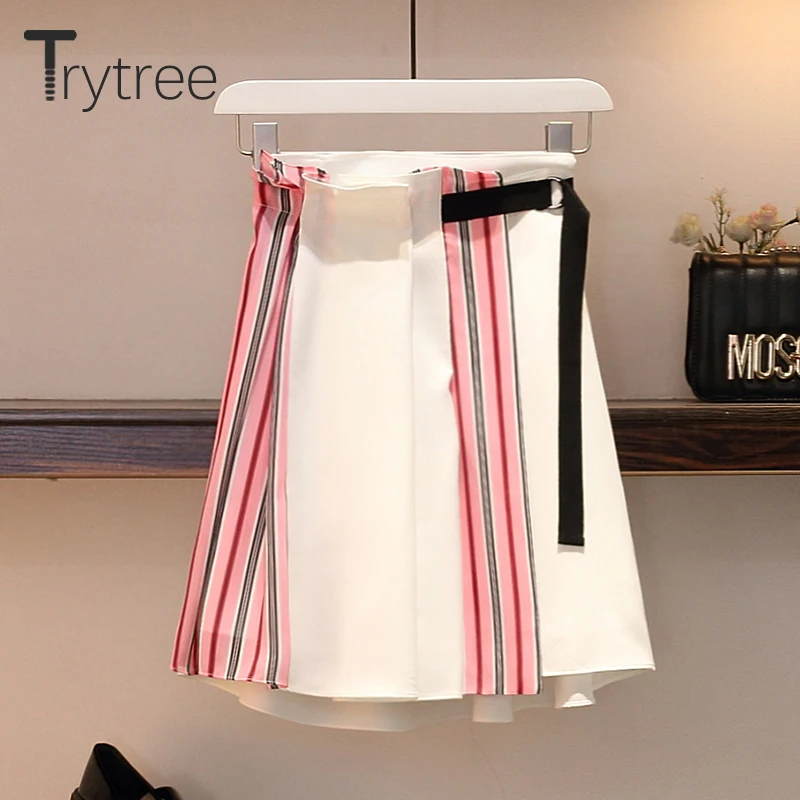 Летний женский полосатый комплект из двух предметов Trytree повседневная