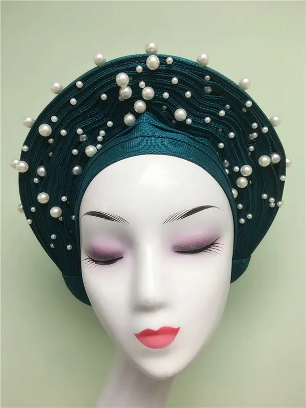 Африканская Женская шаль ASO OKE авто-геле для вечерние горячая Распродажа нигерийская Кружевная повязка на голову красная кружвная ткань 1 шт./лот - Цвет: as picture