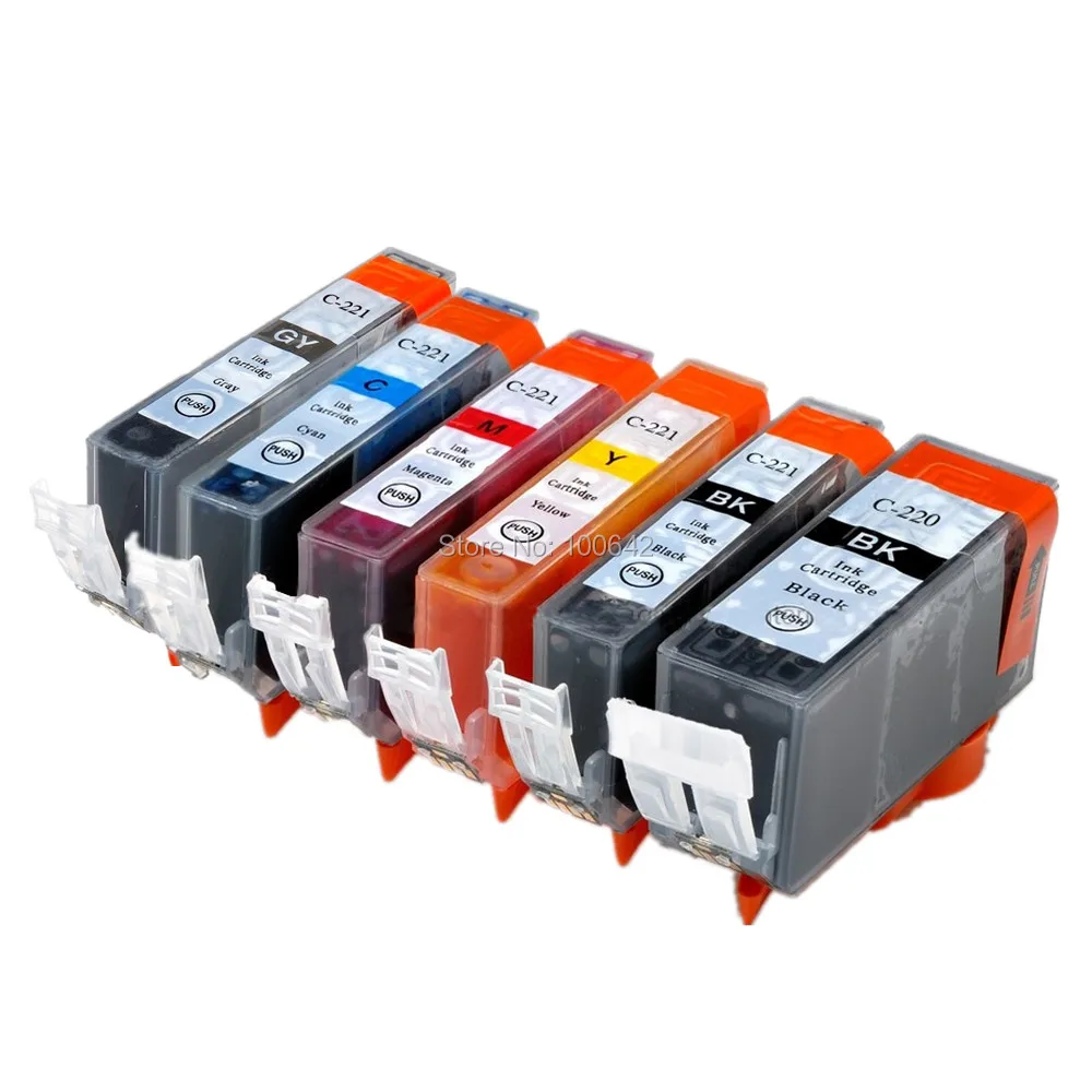 

YOTAT 6pcs Compaible ink cartridge PGI-220XL PGI-220 CLI-221 for Canon Pixma MP980
