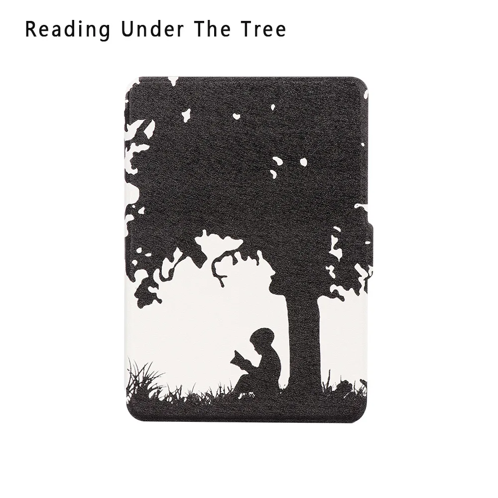 ReadingUnderTheTree 12 стилей кожаный Авто Пробуждение/Сон Смарт-Чехол Защитная оболочка " дюймов электронные книги ридер кожаный чехол для Amazon Kindle Paperwhite1/2/3 - Цвет: ReadingUnderTheTree