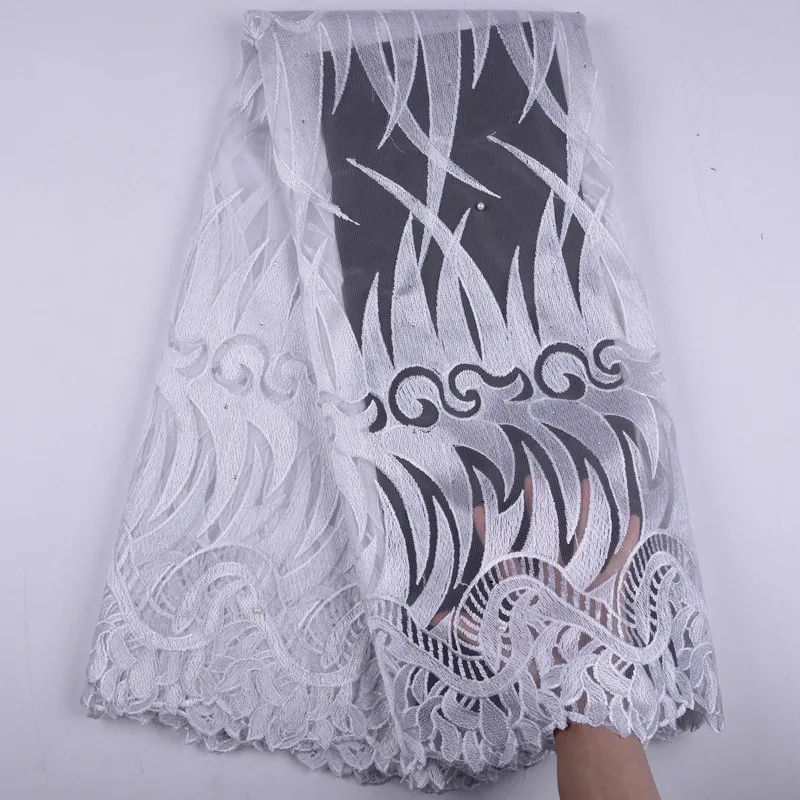 Latest White Embroidery Lace Fabrics 2019 High Quality Nigerian Bridal French African Fabric For Wedding Dress Y1490 | Дом и сад