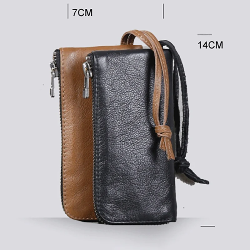 

AETOO Handmade leather wallet head layer cowhide key pack