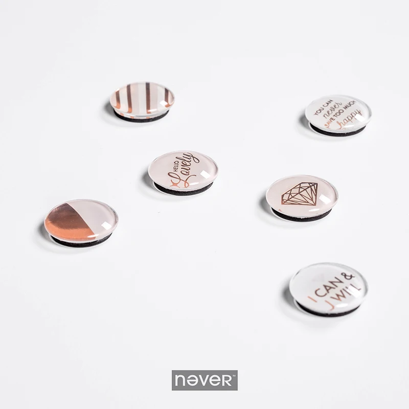 Never розовое золото магнитные наклейки на холодильник доска мода для девочек