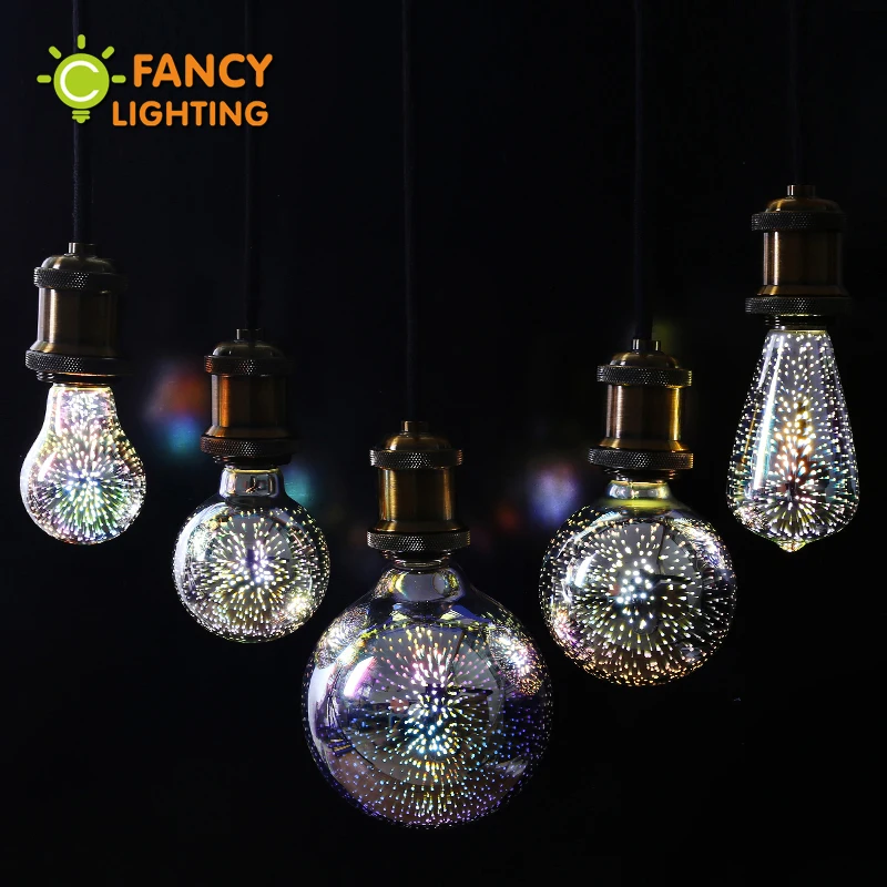 Светодиодный светильник E27 3D декоративная светодиодная лампа ST64/G95/G125 85 265 в