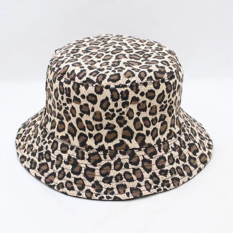 2018 Новая мода лето Реверсивный Cappello Pescatore с леопардовым принтом шапки для рыбаков