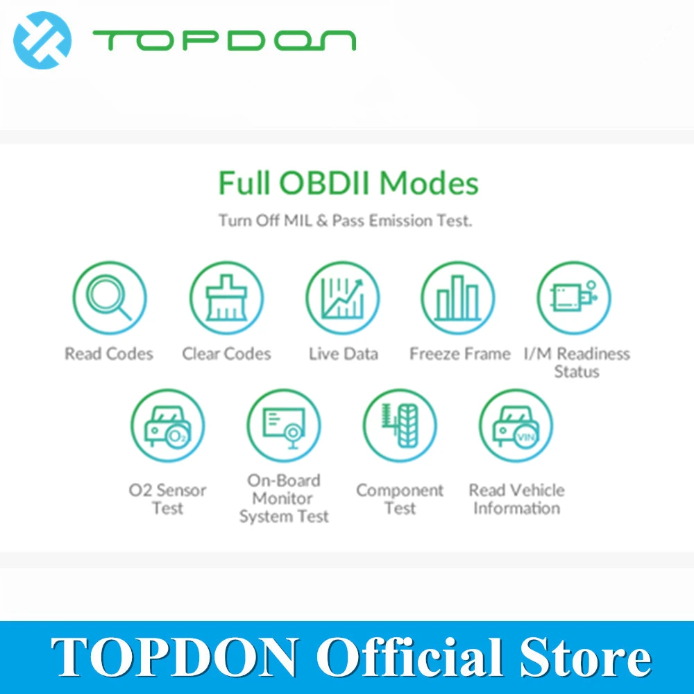 TOPDON автоматический ELM327 Bluetooth pic18f25k80 OBD2 сканер WIFI V1.5 АВТО OBDII полнофункциональный