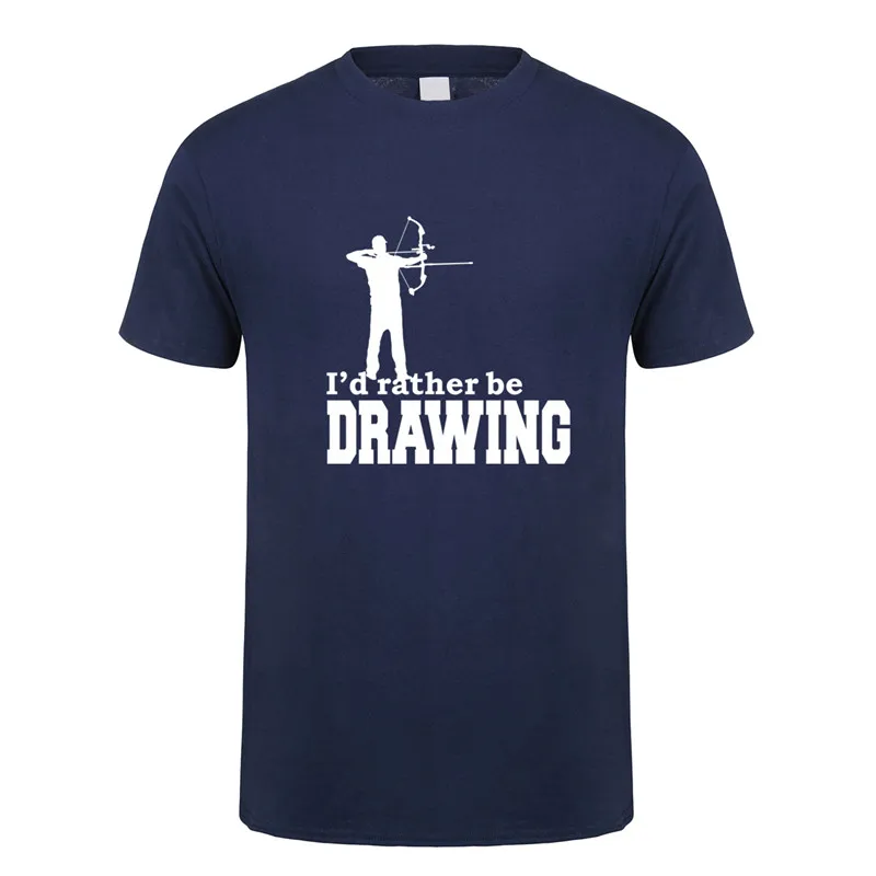 

Cool Archery T Shirts Tshirt Men Short Sleeve Cotton I'd rather be Arrow T-shirt Camisetas TM-020