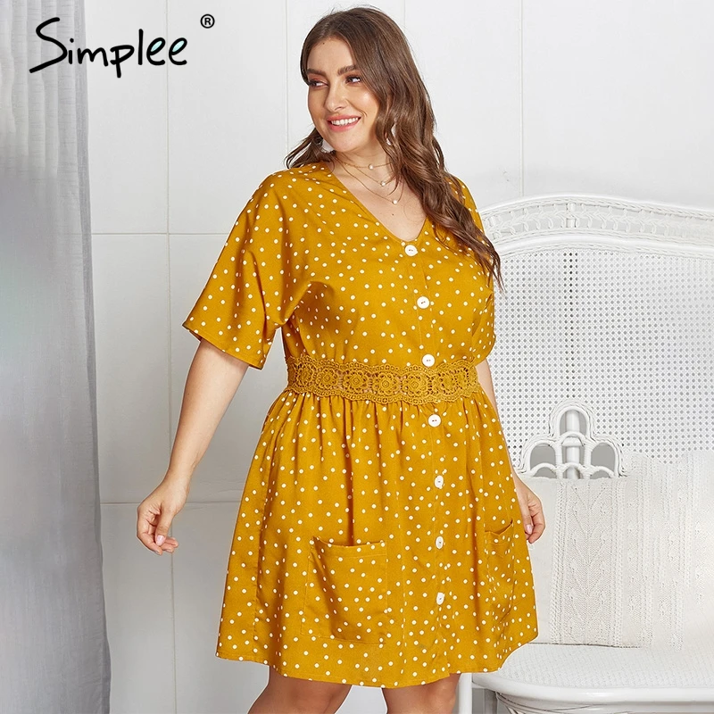 Simplee плюс размер Женский Печатный принт короткое платье элегантное женское