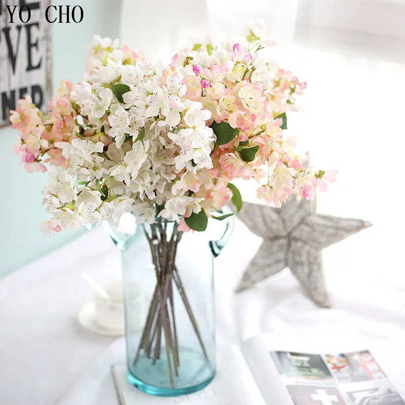 YO CHO DIY украшение для дома искусственная Орхидея Весна Сакура Искусственные цветы