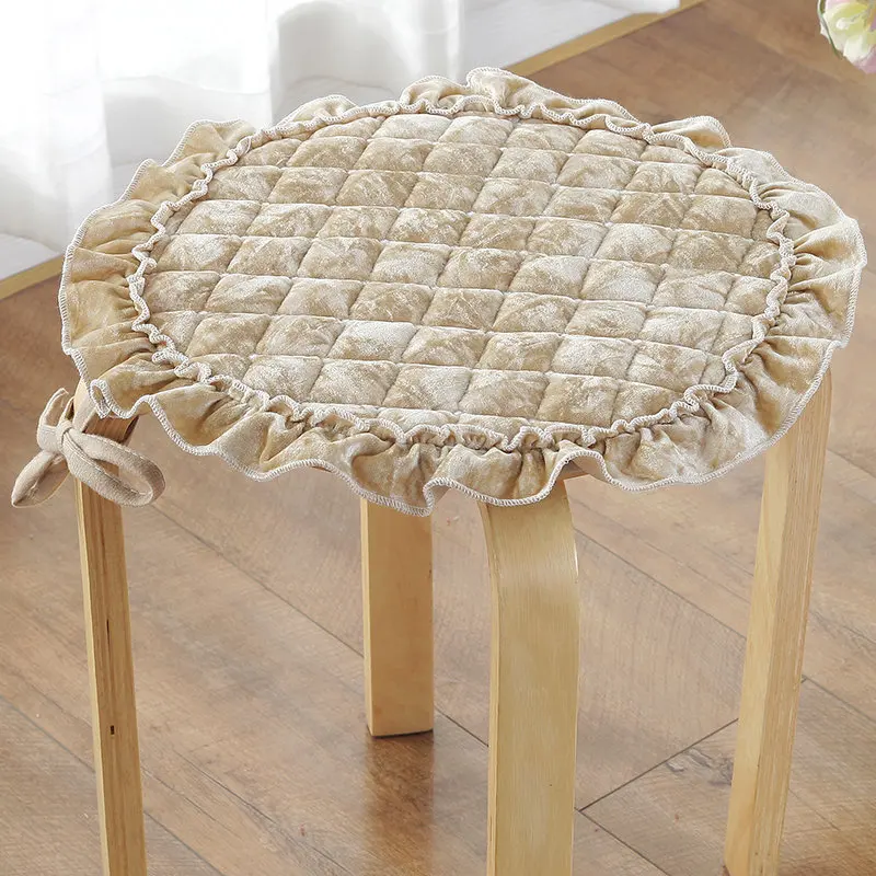 Beige Круглая подушка для стула 7 размеров завязывающаяся Нескользящая подушка для сиденья круговой Дом Офис Кухня сидячая Подушка моющаяся утолщенная Подушка для стула - Цвет: Beige