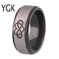 womens black silver color infinity heart wedding ring mens engagement tungsten party ring man or woman gift ring dropshipping