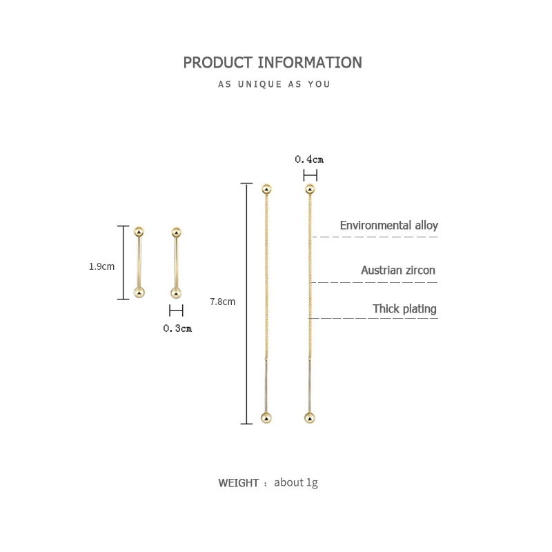 Женские серьги колечки ZEGL925 Длинные Двойные с двумя ушками ювелирные