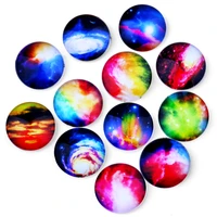 48pcs 14mm 16mm brilliant starry sky round handmade photo glass cabochons glass dome cover diy handmade cabochon beads