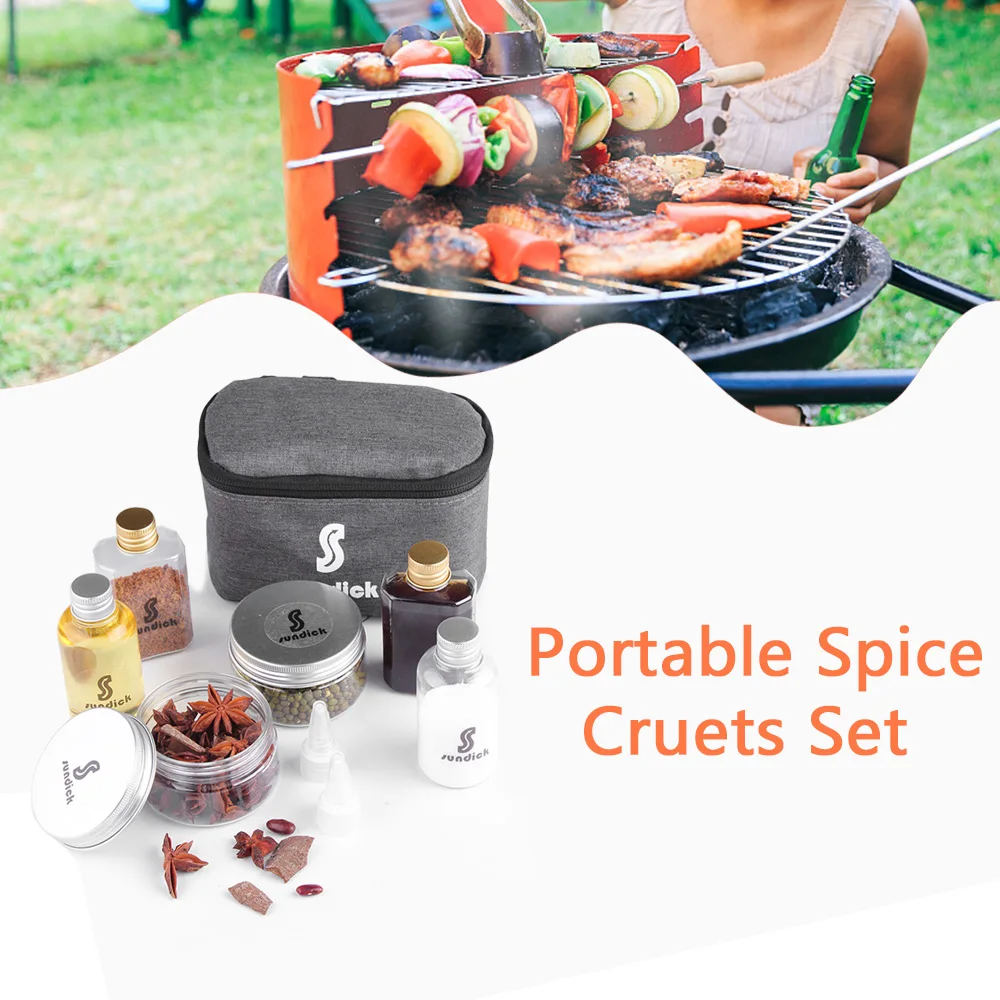 Набор из 7 штук для путешествий размер соль бутылка барбекю контейнер соуса