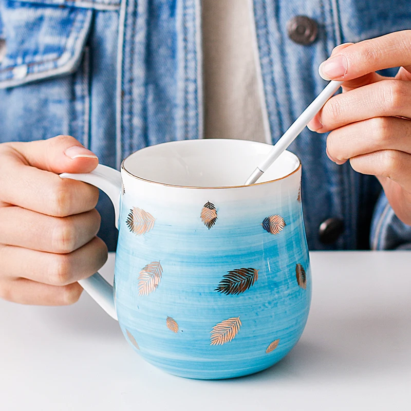 Модная кружка с фламинго креативная керамическая чашка для пар завтрака милая