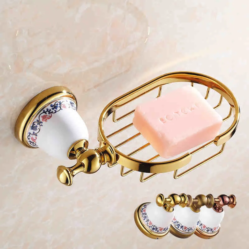 Мыльницы золотое покрытие бронзовая мыльница держатель для ванной Оборудование