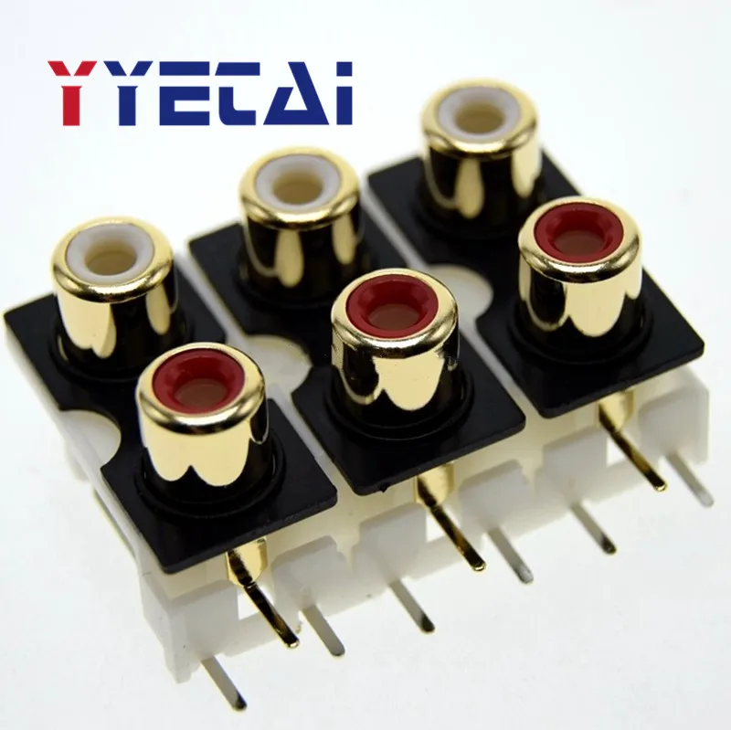 Новая Коаксиальная розетка RCA607 6 позиций отверстий стандартная AV6 аудиоразъем