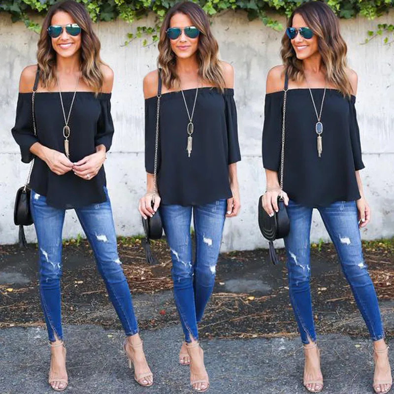 Женские рубашки Лето 2017 Повседневная Блузка Новые поступления женский топ с