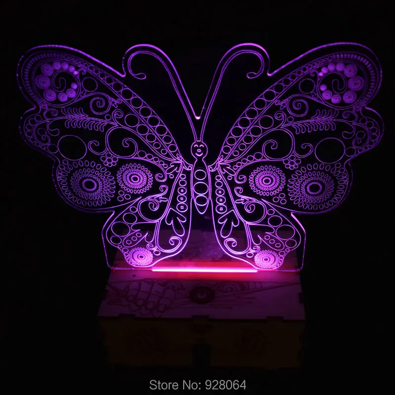 Новинка экшн фигурка со светодиодный Ной подсветкой в виде бабочки 7 цветов