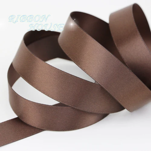 deep coffee 2 meter " 25 мм Широкий двойной атласной лентой для DIY Лук Craft Декор Свадебная вечеринка украшения подарочной упаковки Скрапбукинг поставки 2 м - Цвет: deep coffee 2 meter