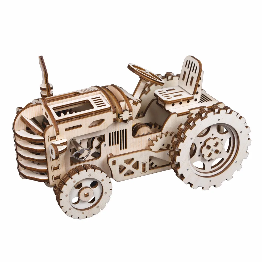 Robotime DIY рукоятка привод трактор 3D деревянная модель строительные наборы игрушки