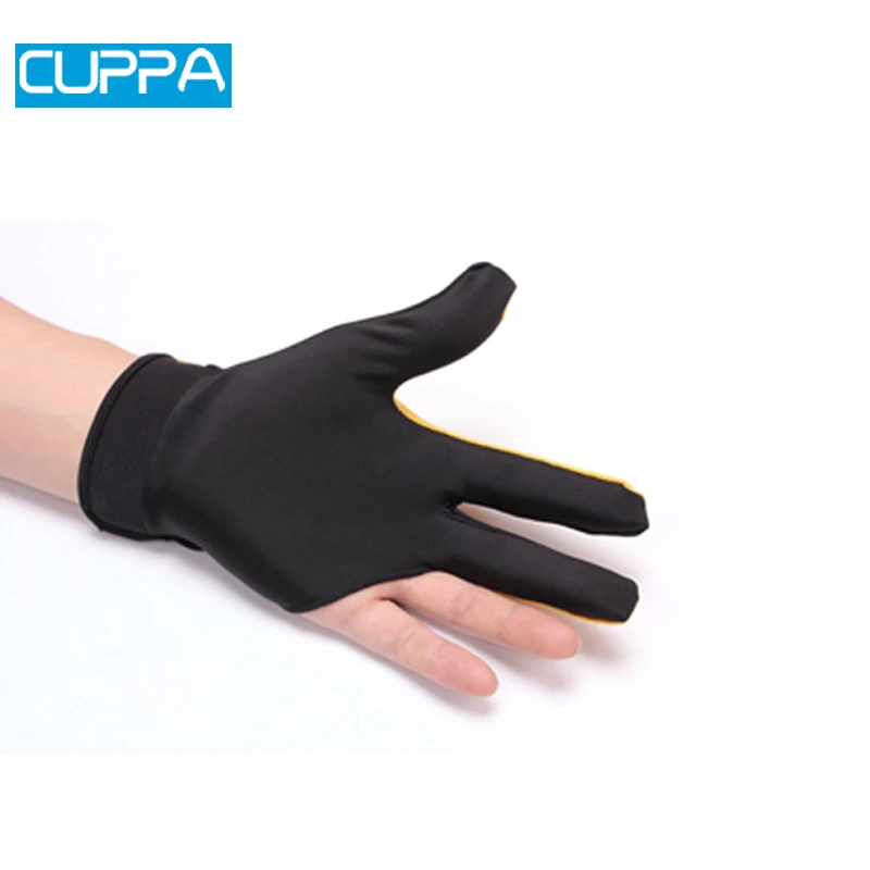 Высокое качество красный и желтый цвет три пальца бильярдные перчатки для игры в