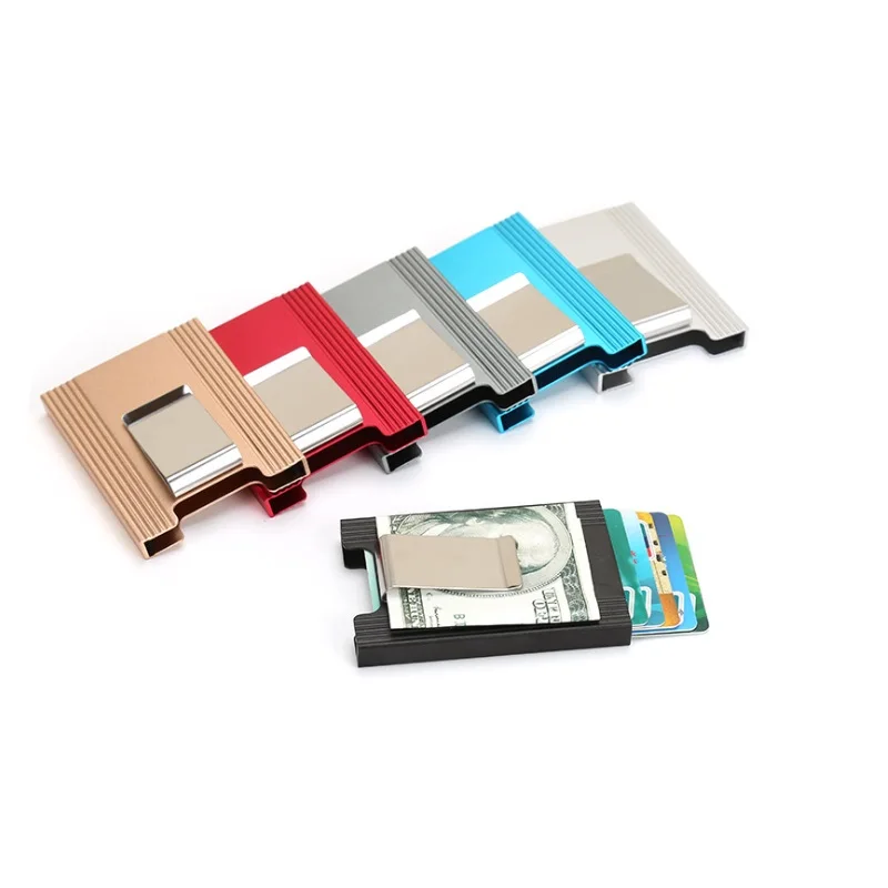 Современный карбоновый rfid кошелек с блокировкой минималистичный тонкий