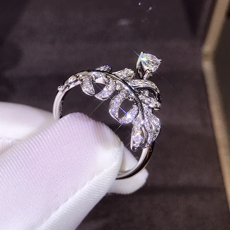 18 K 750Au золото Moissanite АЛМАЗНОЕ КОЛЬЦО D Цвет VVS с национальным сертификатом MO-H1002