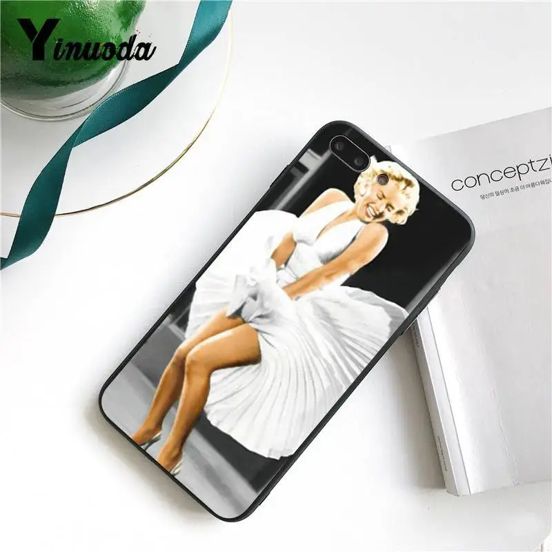 Yinuoda Мэрилин Монро с котом на заказ фото мягкий чехол для телефона для iPhone 8 7 6 6S 6Plus X XS MAX 5 5S SE XR 11 11pro 11promax