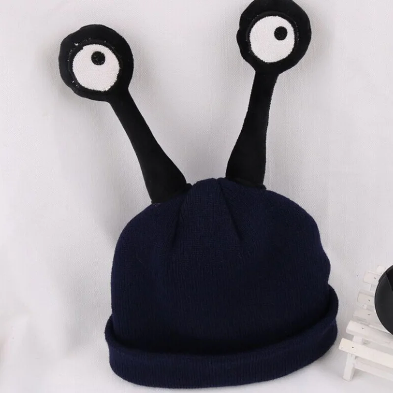 Navy Blue Детская зимняя шапочка, милая улитка, шапочка для малыша с героями мультфильма, теплые вязаные шерстяные шапки 998 - Цвет: Navy Blue