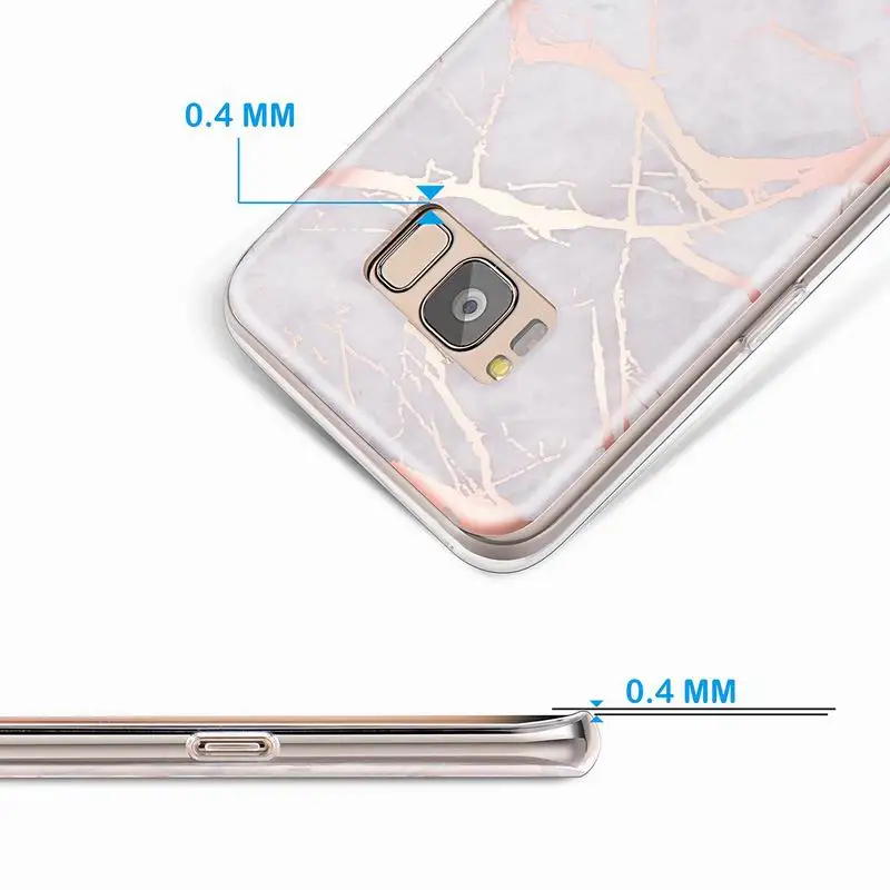 Lightning Pattern Marble Soft TPU Shockproof Protective Cover for Samsung S8 plus Slim Stone Design Phone Case |