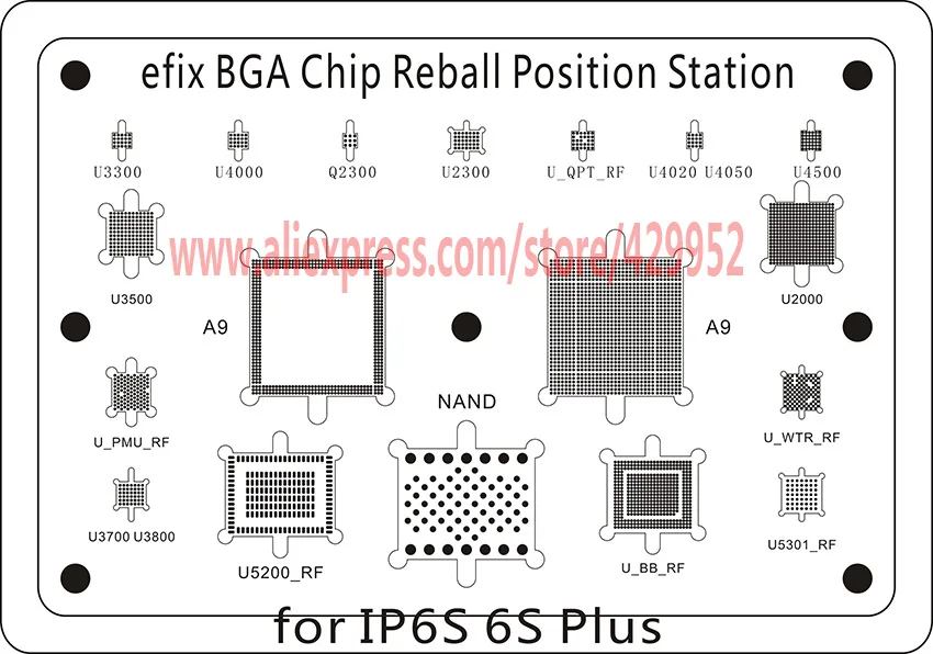 Efix BGA Chip Reball трафарет A8 A9 A10 паяльная станция Утюг сварочный флюс Fix iPhone 6 6s 7 Plus NAND IC Инструменты комплект материнская плата